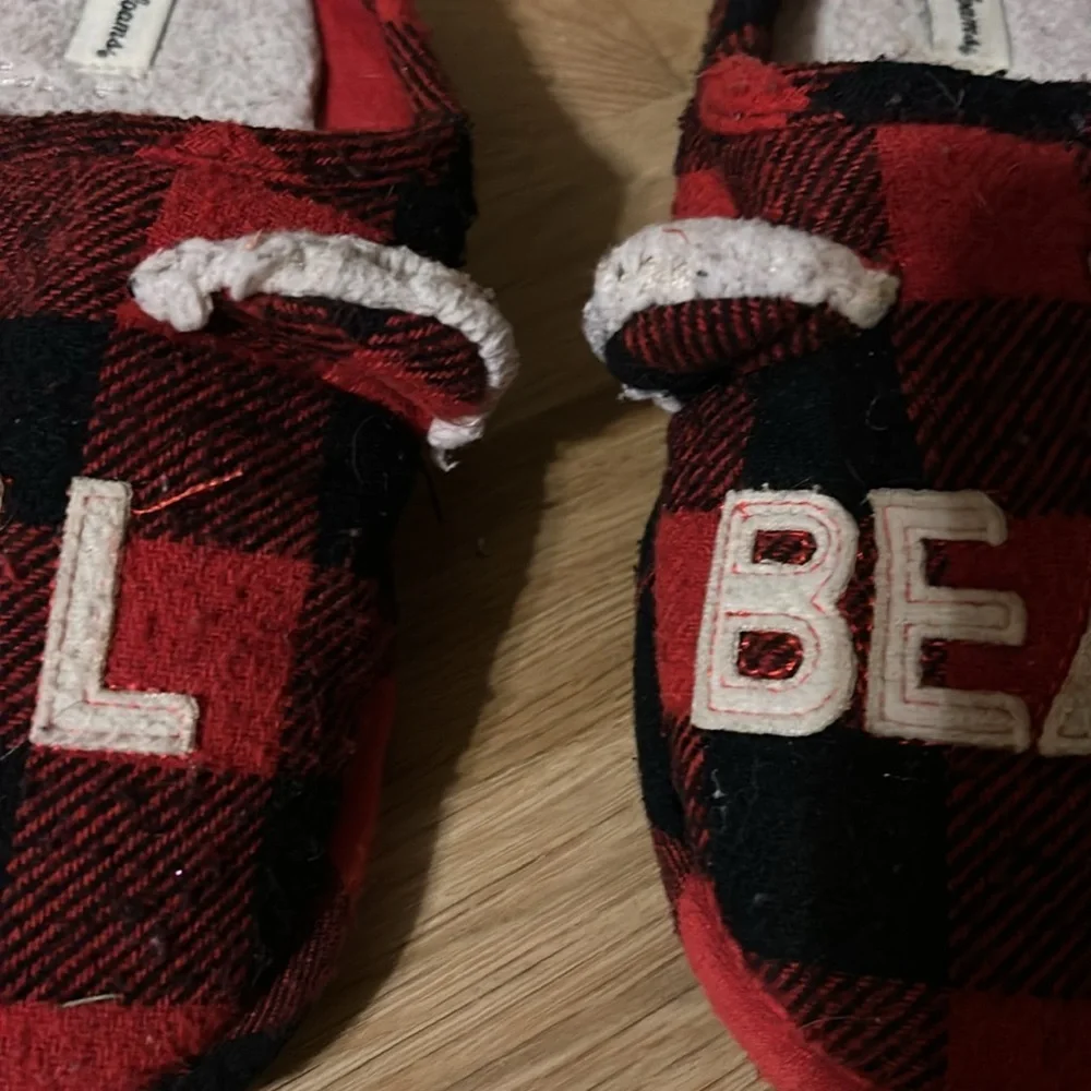 Red and Black Plaid Lil Bear Slippers